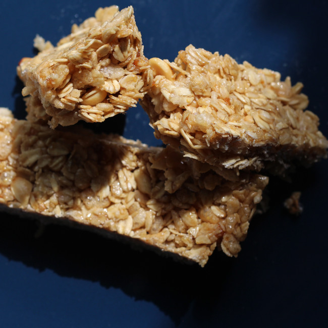 Drained maple nut granola bars.