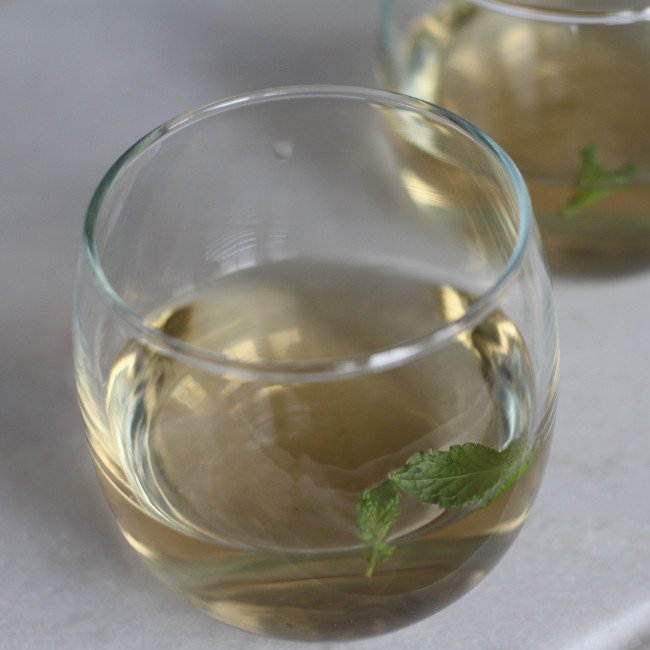 Serene mint rose tea.